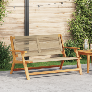 vidaXL Tuinbank Beige 76x122x73 cm van Massief Acaciahout
