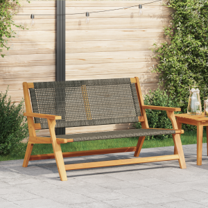 vidaXL Tuinbank Grijs 122x76x73,5 cm Massief Acaciahout