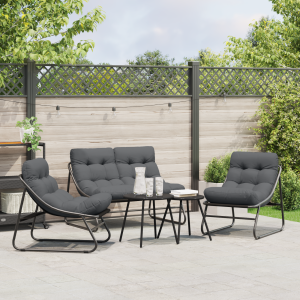 vidaXL Tuinbank Set met Kussens van Staal