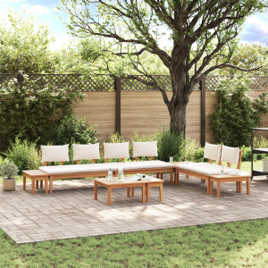 vidaXL Tuinbankset 5 pcs Bruin en Crème 2-zits Small Massief hout