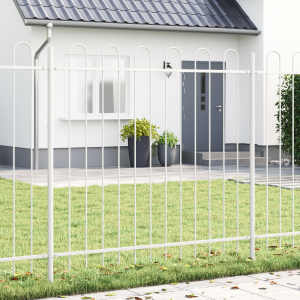 vidaXL Tuinhek 3 pcs Wit 5,1 x 1,5 m Poedercoating staal