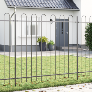 vidaXL Tuinhek 8 pcs Grijs 13,6 x 1,5 m Poedercoating staal