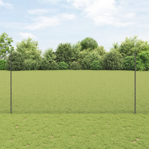 vidaXL Tuinhek Set Set van 2 Grijs Metaal 25 x 1.5 m Duurzaam