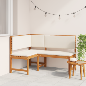 vidaXL Tuinhoekbank met kussens 140x100x91 cm massief acaciahout