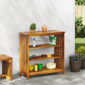 vidaXL Tuinkast met plank met opslag Bruin 75 x 35 x 70cm Massief acaciahout
