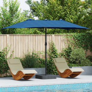 vidaXL Tuinparasol Blauw 385 x 209 x 244 cm Stof