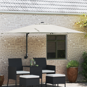 vidaXL Tuinparasol Zand 248.5 x 247.5 x 160 cm Stof