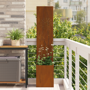 vidaXL Tuinplant met Decoratief Paneel Roestig 32 x 140 cm Cortenstaal