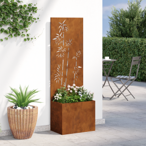vidaXL Tuinplant met Decoratief Paneel Roestig 50 x 140 cm Cortenstaal