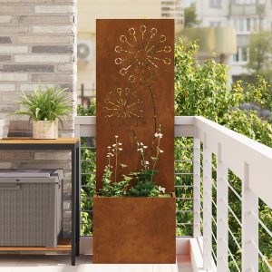 vidaXL Tuinplant met Decoratief Paneel Roestig 50 x 140 cm Cortenstaal