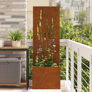 vidaXL Tuinplant met Decoratief Paneel Roestig 50 x 140 cm Cortenstaal