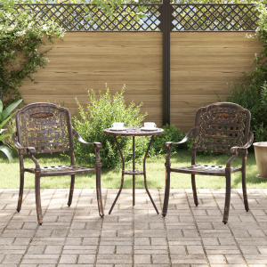 vidaXL Tuinstoelen 2 st gietaluminium bronskleurig