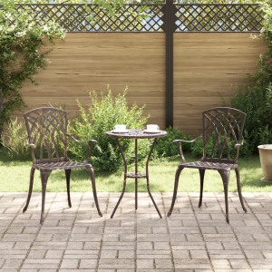vidaXL Tuinstoelen 2 st gietaluminium bronskleurig