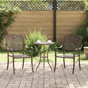 vidaXL Tuinstoelen 2 st gietaluminium bronskleurig