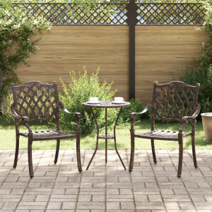 vidaXL Tuinstoelen 2 st gietaluminium bronskleurig