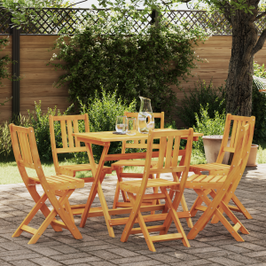 vidaXL Bistrostoelen voor buiten met kussen 6 pcs Massief Acaciahout