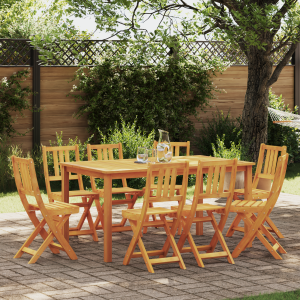 vidaXL Bistrostoelen voor buiten met kussen 8 pcs Massief Acaciahout