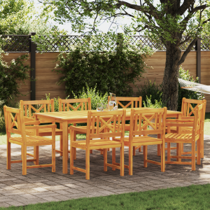 vidaXL Tuinbank 8 pcs Naturel 56 x 55,5 x 90 cm Massief Acaciahout