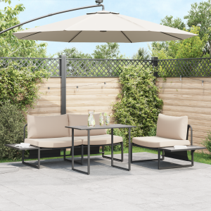 vidaXL Tuintafel 100x55x70 cm DPC en staal grijs