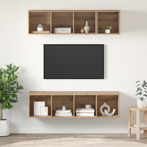 vidaXL TV-kast set 3 pcs artisanaal eikenkleurig Bewerkt hout