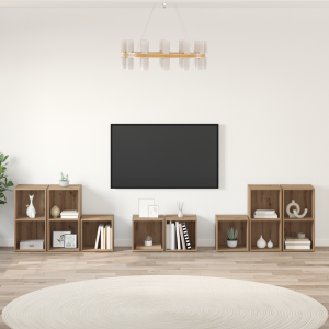 vidaXL TV-kast set met plank met opslag 8 pcs Artisan Eiken Bewerkt hout