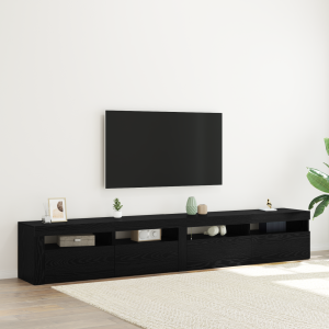 vidaXL Tv-meubels 2 st met LED bewerkt hout zwart eikenkleurig