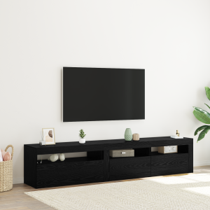 vidaXL Tv-meubels 2 st met LED bewerkt hout zwart eikenkleurig