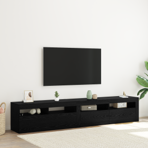 vidaXL Tv-meubels 2 st met LED bewerkt hout zwart eikenkleurig
