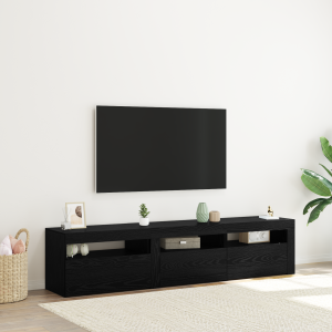 vidaXL Tv-meubels 2 st met LED bewerkt hout zwart eikenkleurig