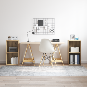 vidaXL Tv-meubelset 2 pcs Artisan Eiken 37 x 35 x 107 cm Bewerkt hout