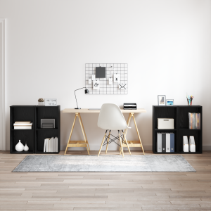 vidaXL Tv-meubelset 4 pcs Zwart eiken 72 x 35 x 36.5 cm Bewerkt hout