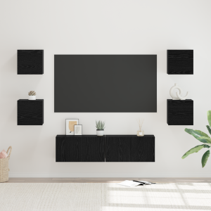 vidaXL Tv-meubelset Anders 6 pcs Zwart eiken Medium 120 x 30 x 30 cm