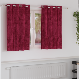 vidaXL Velvet Gordijnen Wijnrood Polyester 140 x 140 cm Gordijn