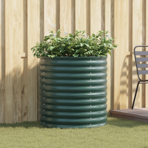 vidaXL Verhoogde plantenbak Groen 80 x 80 x 81 cm Staal