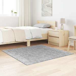 vidaXL Vloerkleed shaggy met latex onderkant 120x120 cm grijs