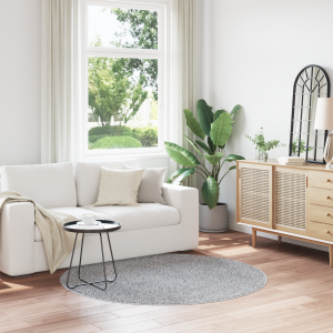 vidaXL Vloerkleed shaggy met latex onderkant 160 cm grijs