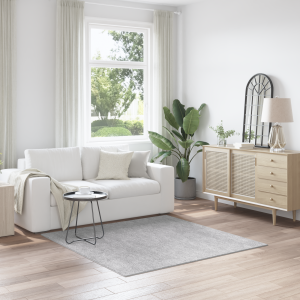 vidaXL Vloerkleed shaggy met latex onderkant 160x160 cm grijs