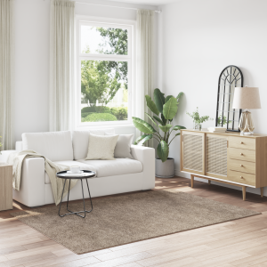vidaXL Vloerkleed shaggy met latex onderkant 160x230 cm bruin