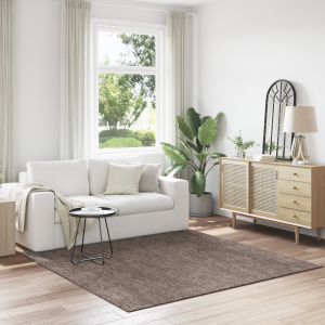 vidaXL Vloerkleed shaggy met latex onderkant 200x200 cm bruin