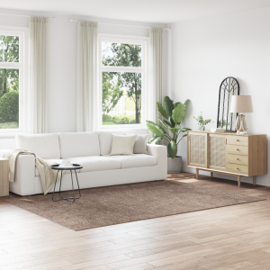 vidaXL Vloerkleed shaggy met latex onderkant 200x290 cm bruin