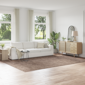 vidaXL Vloerkleed shaggy met latex onderkant 240x340 cm bruin