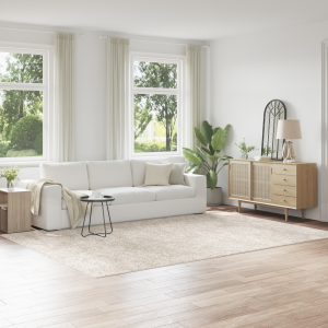 vidaXL Vloerkleed shaggy met latex onderkant 240x340 cm crèmekleurig