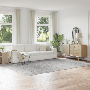 vidaXL Vloerkleed shaggy met latex onderkant 240x340 cm grijs