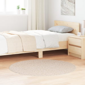 vidaXL Vloerkleed shaggy met latex onderkant ø120 cm crèmekleurig
