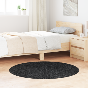 vidaXL Vloerkleed shaggy met latex onderkant ø120 cm donkergrijs