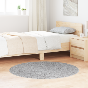 vidaXL Vloerkleed shaggy met latex onderkant ø120 cm grijs