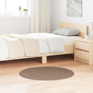 vidaXL Vloerkleed shaggy met latex onderkant ø90 cm bruin