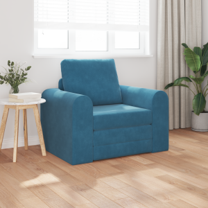vidaXL Vloersofa Bed 2-in-1 Blauw 98x71x83 cm Velours