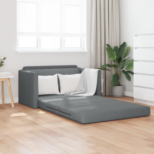 vidaXL Vloersofa Bed 2-in-1 Donkergrijs 124x71x78 cm Stof