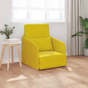 vidaXL Vloersofa Bed 2-in-1 Geel 65x80x83 cm Velours